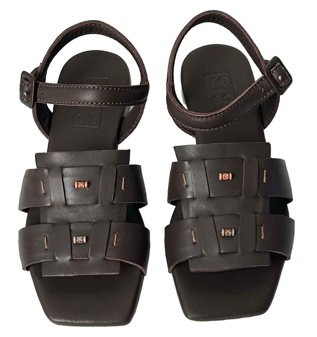 Eren Flat Woven Sandal - Dark Brown - Sole Food - 3