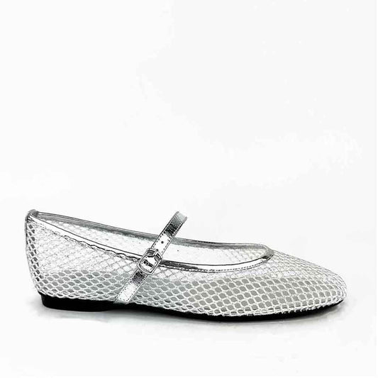 Grace Perth Mesh Flat - Silver - Sole Food - 1