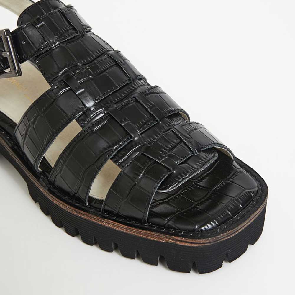 Intentionally Blank Haddie - Black Croco Print - Sole Food - 3