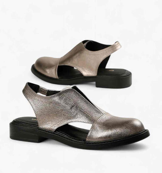Metallic Slingback Flat by All Black - Sole Food - 1