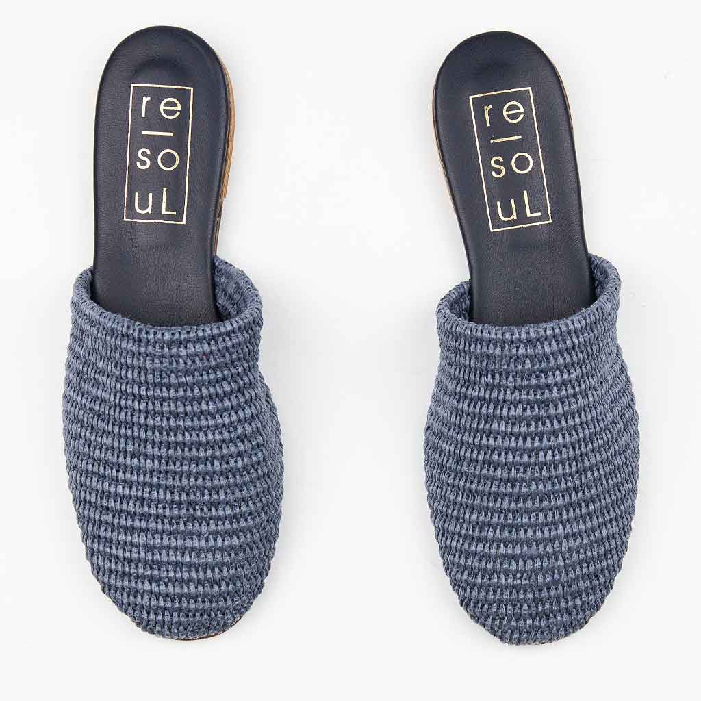 re - souL Raffia Slide - Navy - Sole Food - 3