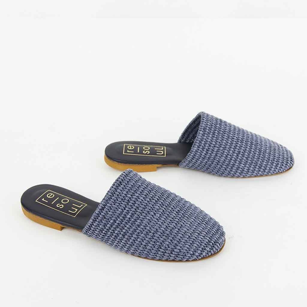 re - souL Raffia Slide - Navy - Sole Food - 2