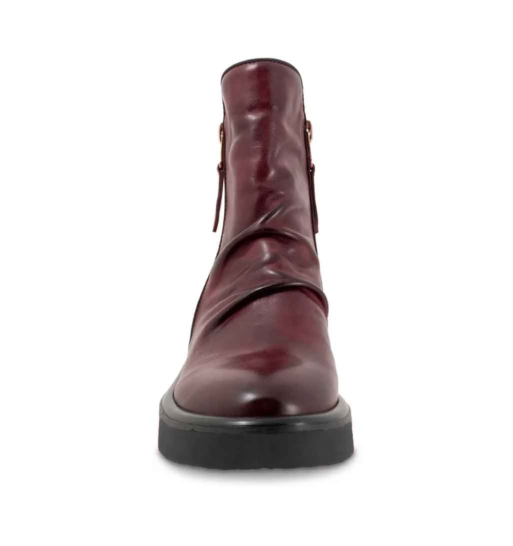 Theona Double Zip Bootie - Wine - Sole Food - 4