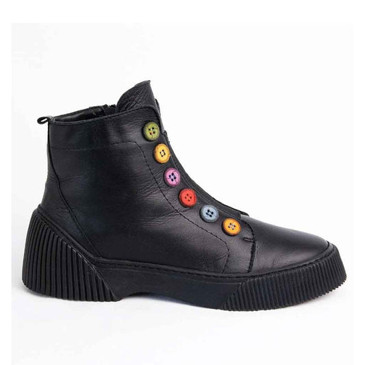 Tina "Button" Boot - Black - Sole Food - 1