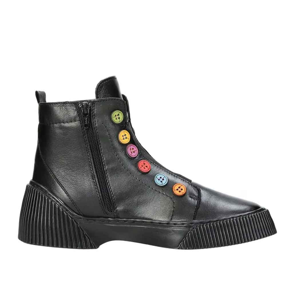 Tina "Button" Boot - Black - Sole Food - 3