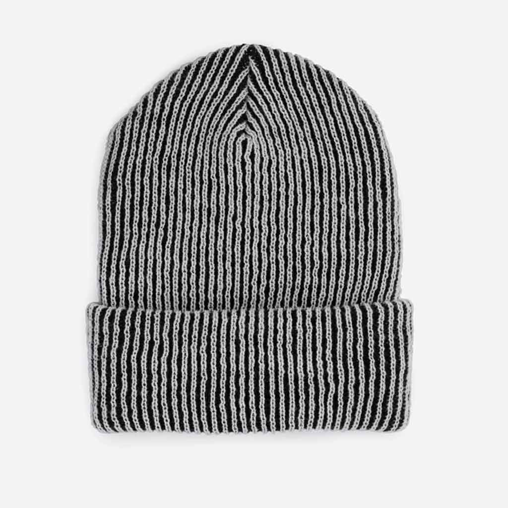 Verloop Simple Rib Knit Beanie - Black/White - Sole Food - 1