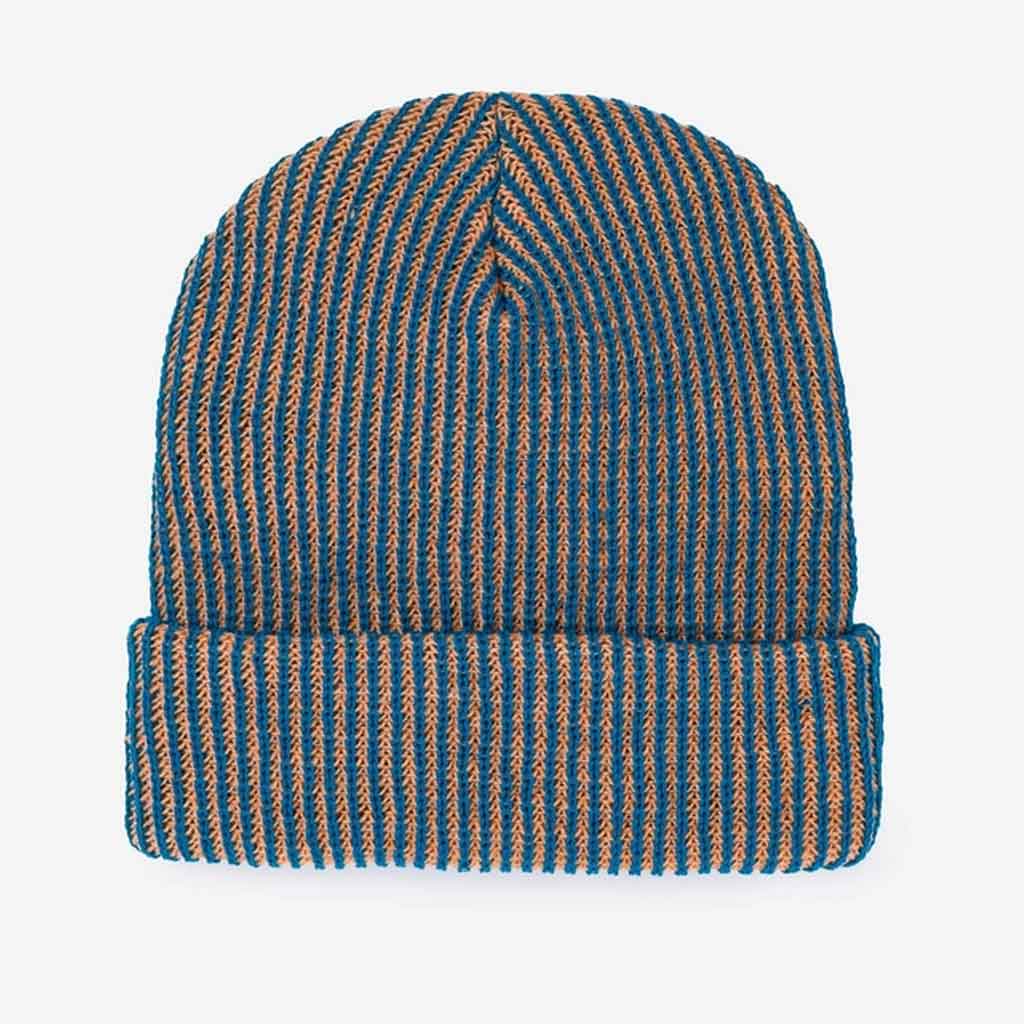 Verloop Simple Rib Knit Beanie - Teal/Peach - Sole Food - 1