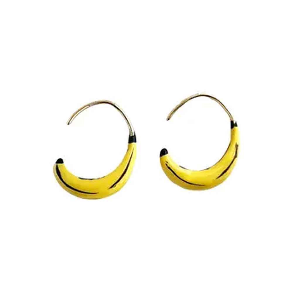 Yellow Dots Studio - Baby Banana Hoop Earrings - Sole Food - 2