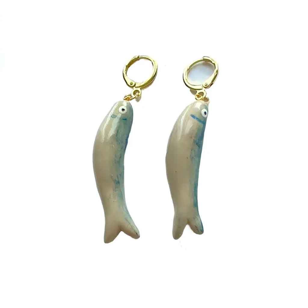 Yellow Dots Studio - Blue Sardine Earrings - Sole Food - 2