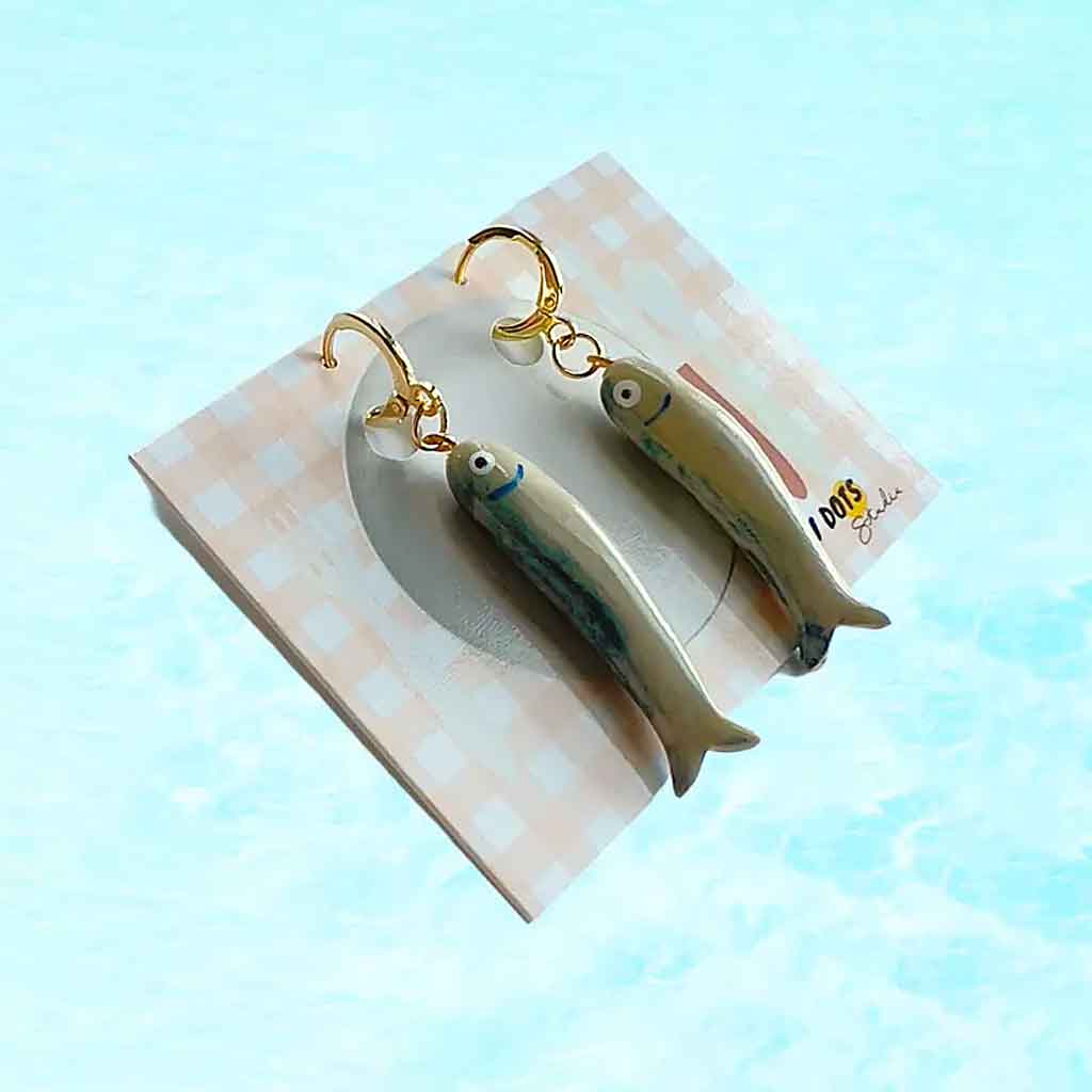 Yellow Dots Studio - Blue Sardine Earrings - Sole Food - 1