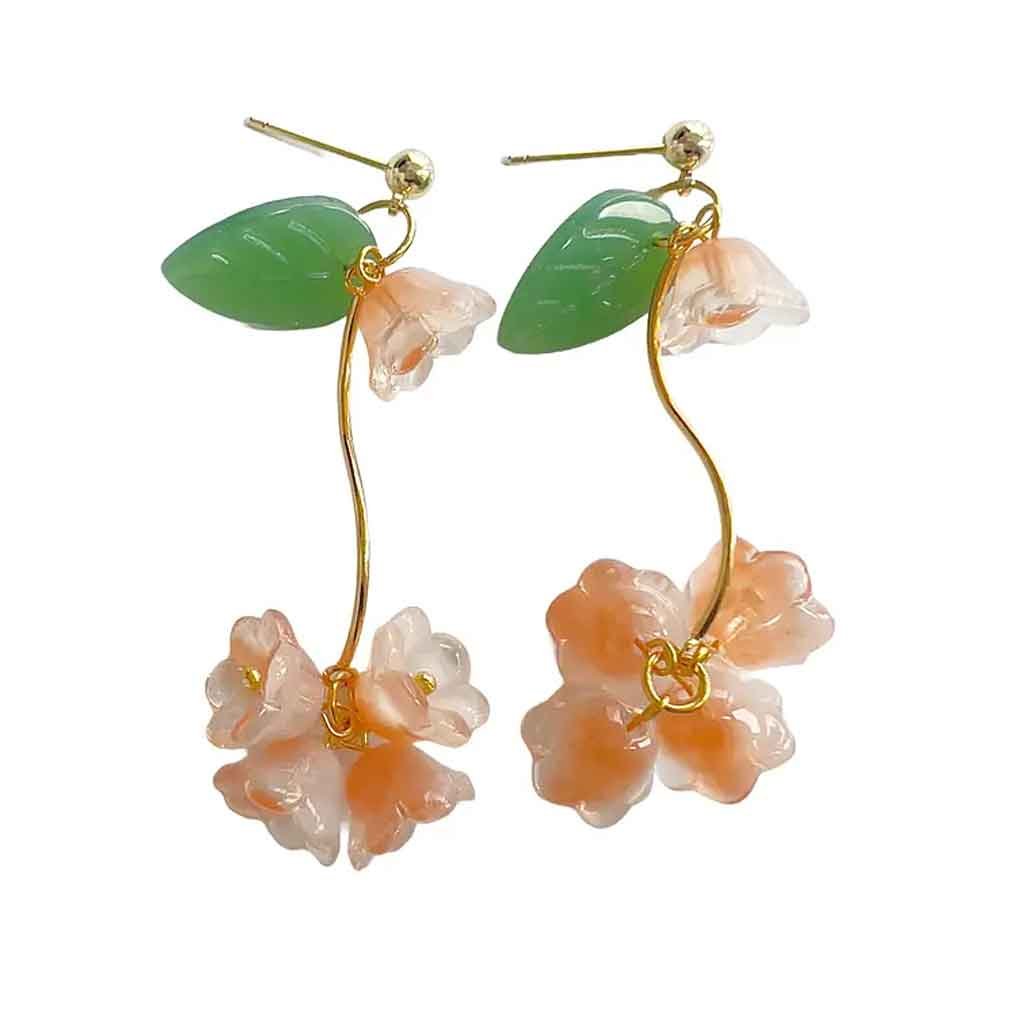 Yellow Dots Studio - Orange Flower Bunch Earrings - Sole Food - 2