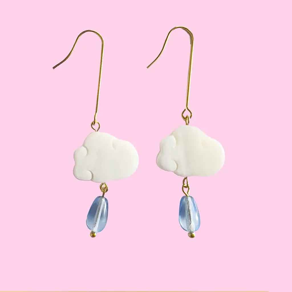 Yellow Dots Studio - Rainy Cloud Earrings - Sole Food - 2