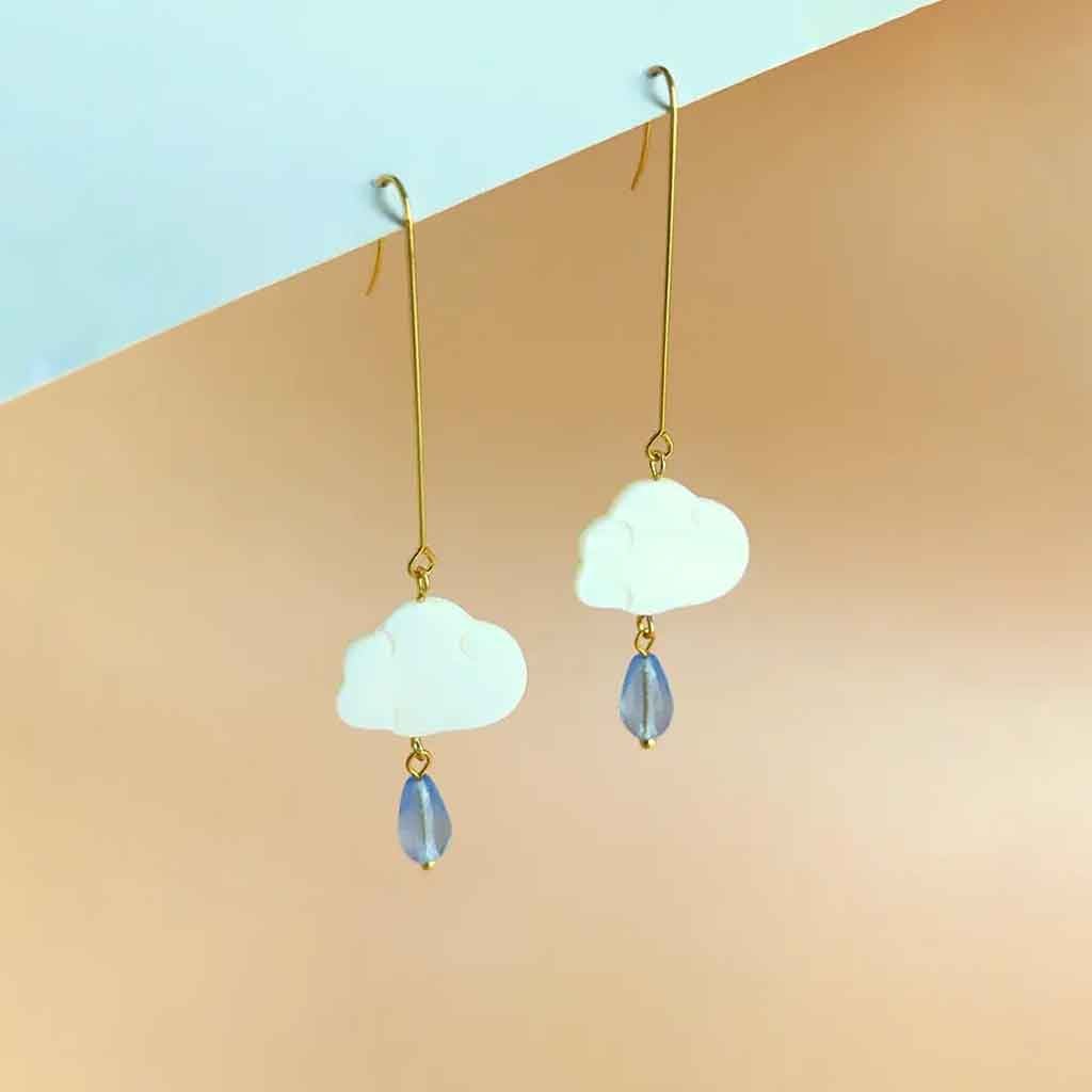 Yellow Dots Studio - Rainy Cloud Earrings - Sole Food - 1