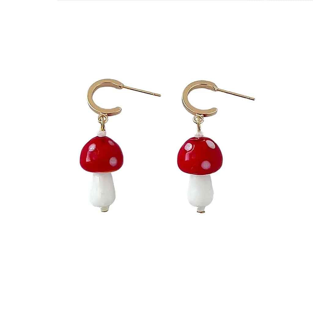 Yellow Dots Studio - Red Mushroom Earrings - Sole Food - 2