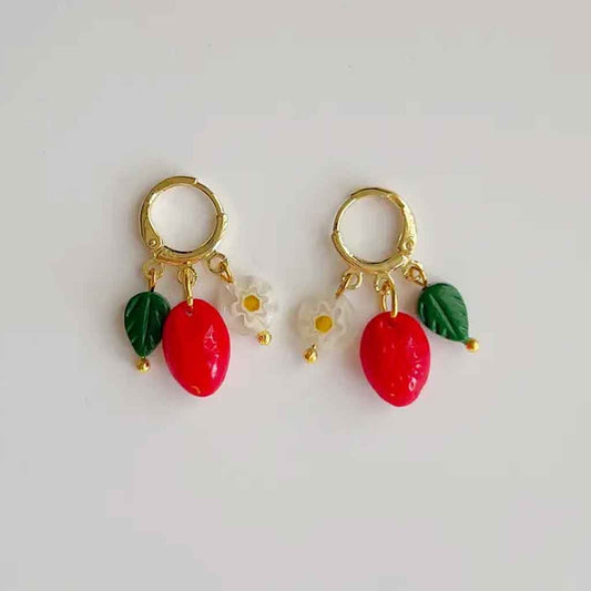 Yellow Dots Studio - Strawberry Harvest Earrings - Sole Food - 1