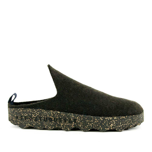 Asportuguesas women's black wool Come slide.