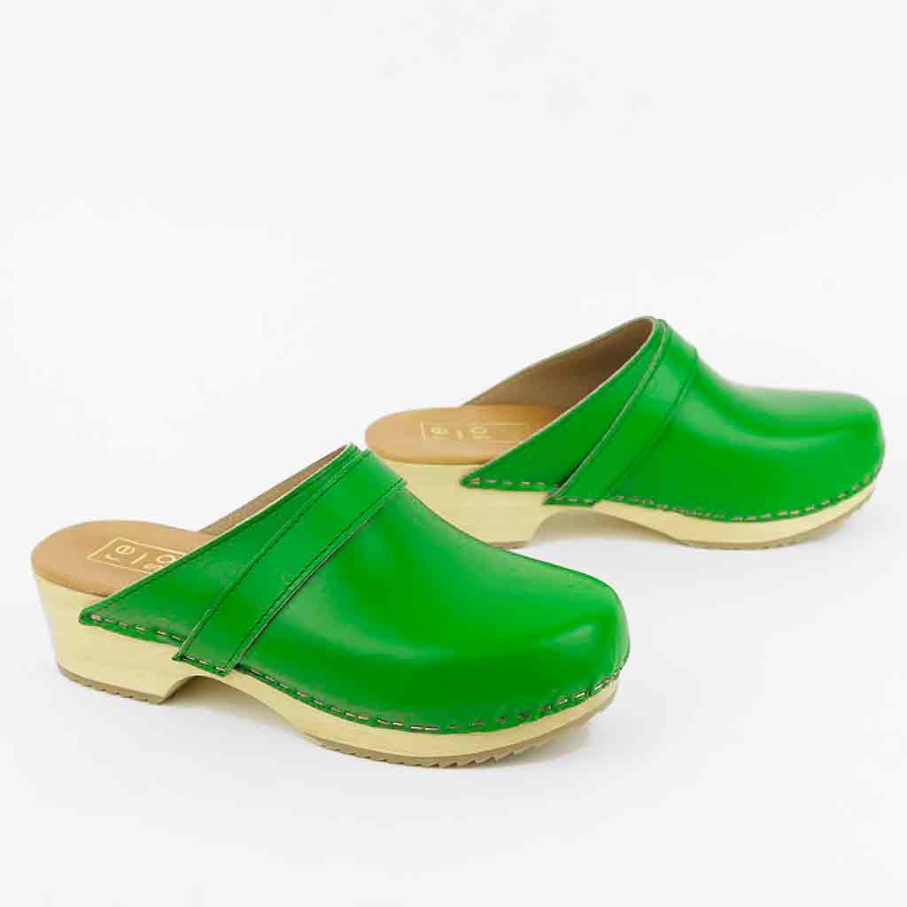 re-souL Classic Clog - Bright Green Leather - Sole Food - 4
