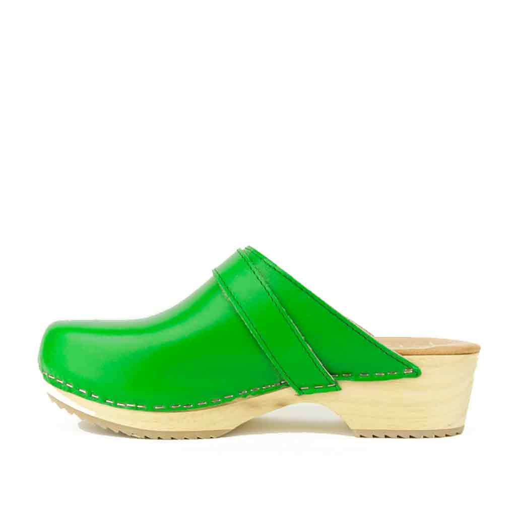 re-souL Classic Clog - Bright Green Leather - Sole Food - 2