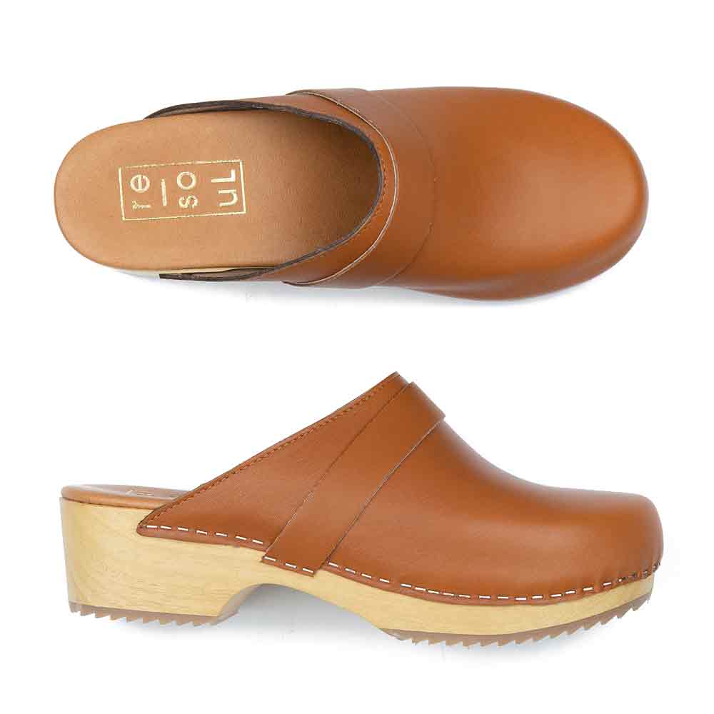 re-souL Classic Clog - Tan Leather - Sole Food - 4
