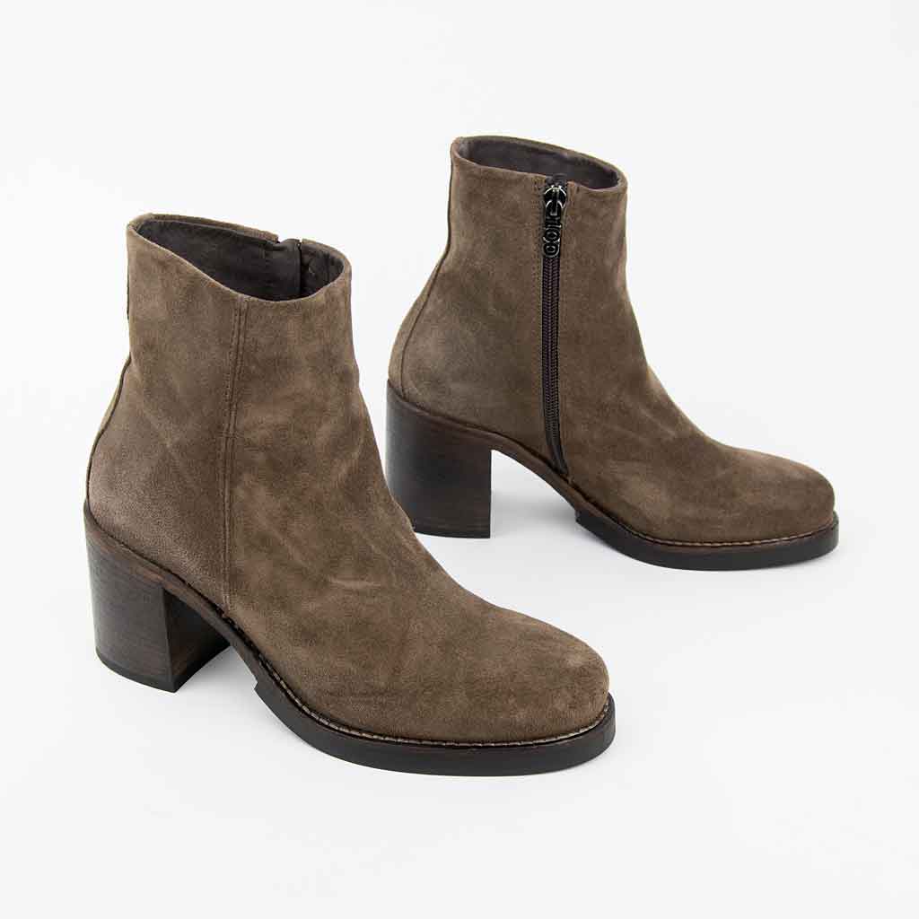 Taupe block heel outlet booties