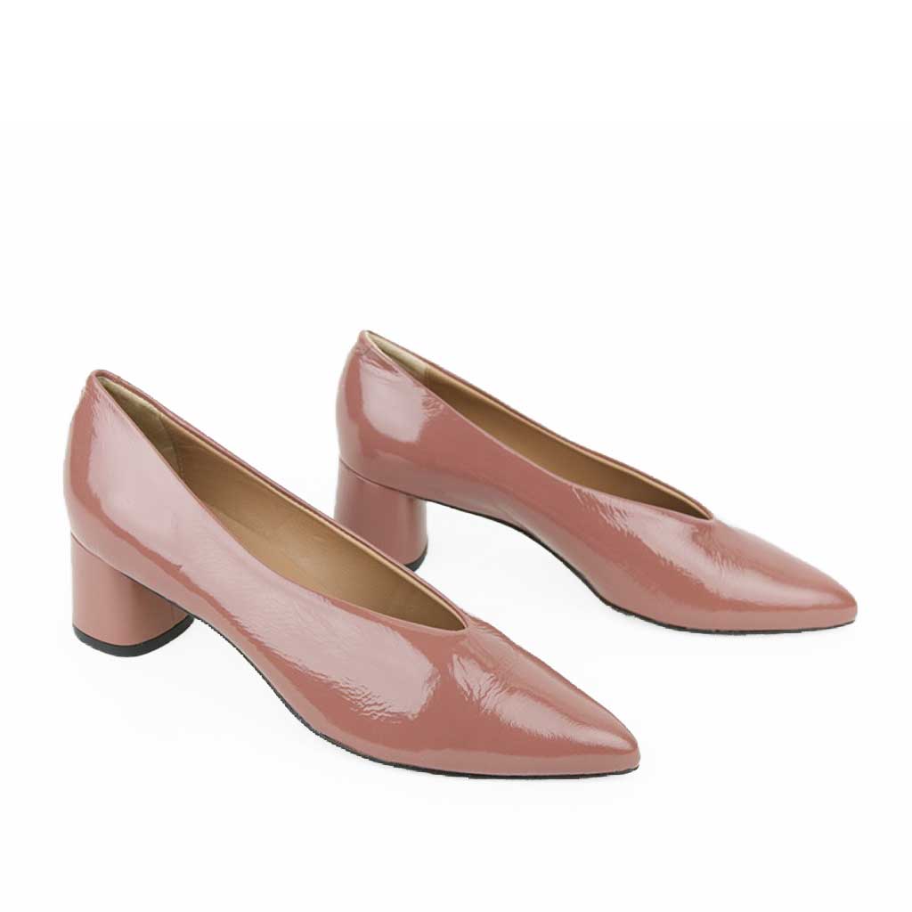 Blush patent clearance leather pumps