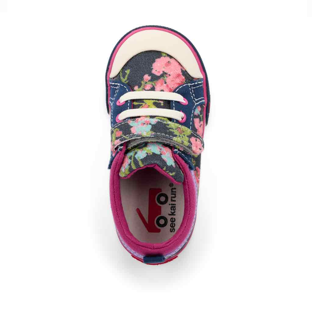 See Kai Run Kristin Sneaker - Navy Floral - Sole Food - 3