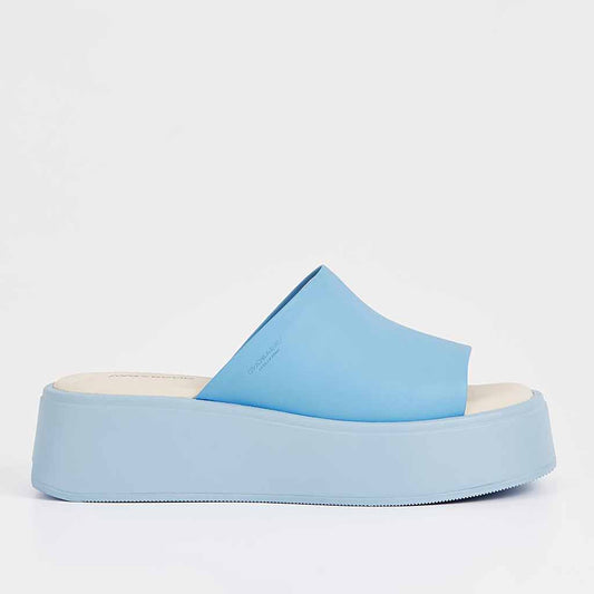 Vagabond Shoemakers Courtney Platform Slide for Women - Blue - Sole Food